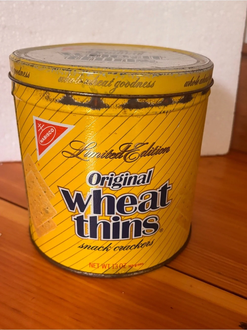 Vintage Nabisco Wheat Thins Limited Edition Yellow Metal Tin